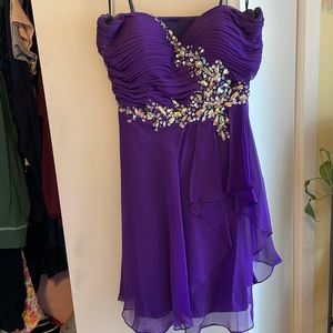Short purple prom dress